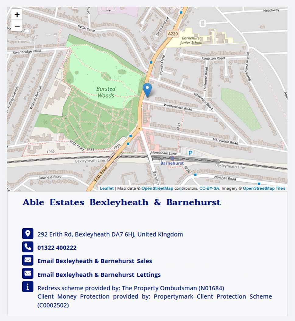 Able Estate Contact screengrab